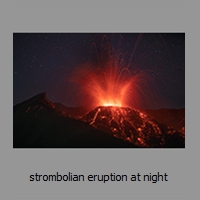 strombolian eruption at night